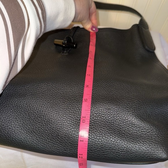 Longchamp Roseau Essential Leather Hobo Shoulder Bag Purse Black Pebbled Large - Picture 15 of 16